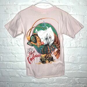 Vintage Jimmy‎ Buffett T-Shirt Size Small White Sport Coat Pink Crustacean 1987